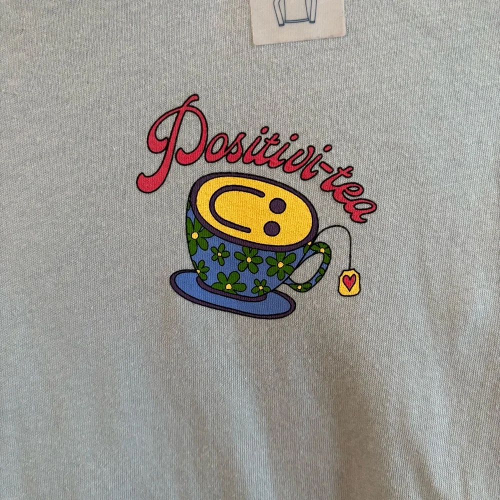 Old Navy L 10-12 Blue Kids Shirt positivi-tea smiley face soft cotton tee